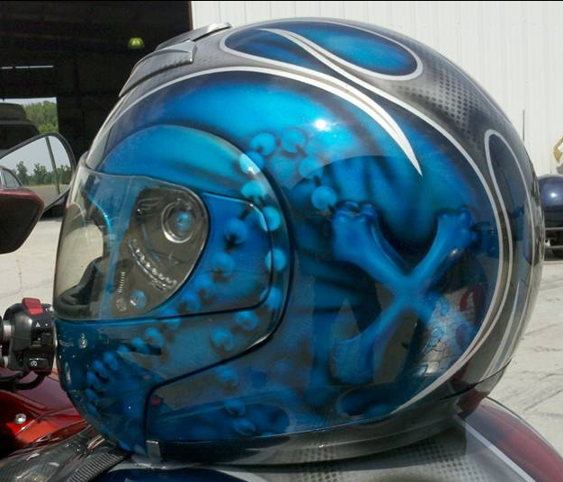 Blue Skull Helmet